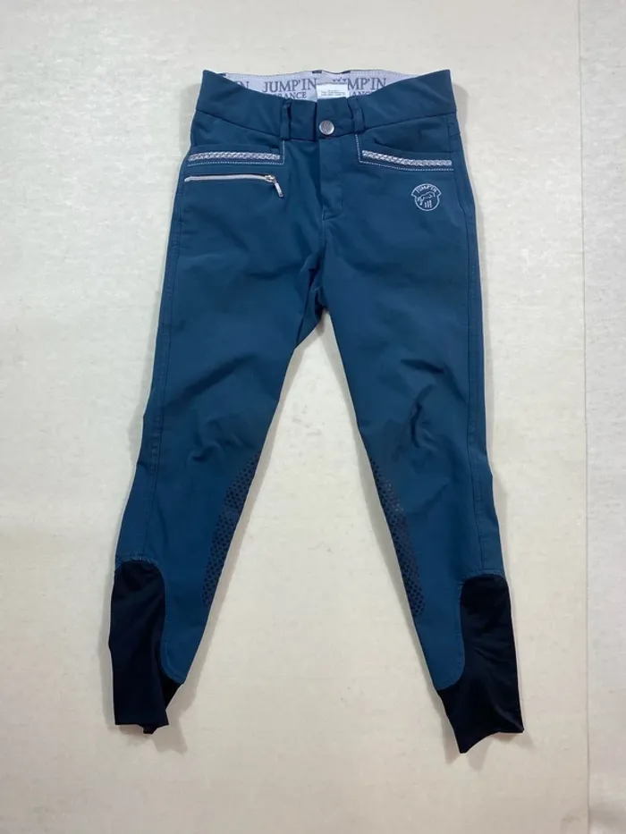 Pantalon équitation Jodhpurs Jump’In France taille 140 10 ans bleu canard - photo numéro 4