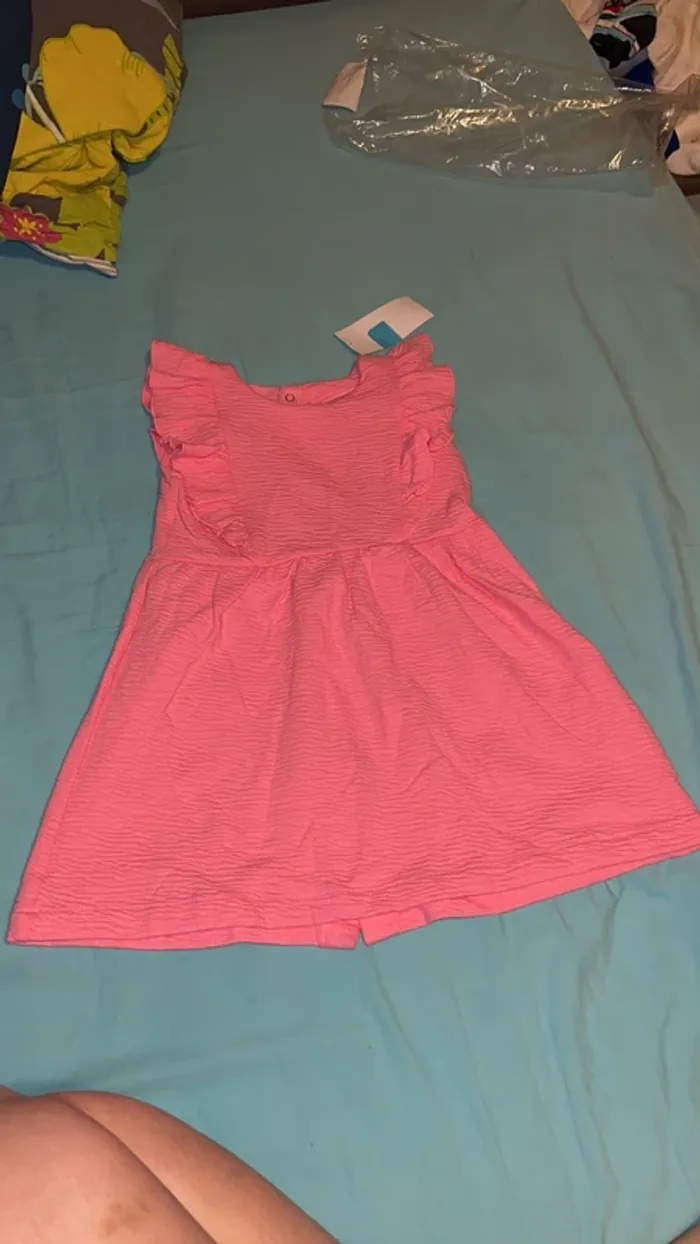 Robe manche courtes, robe d’été bébé fille, rose,kiabi, 24 mois