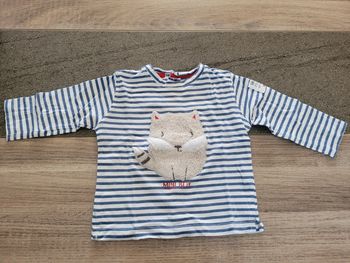 Tee-shirt manches longues ouverture au dos - gemo 6 mois