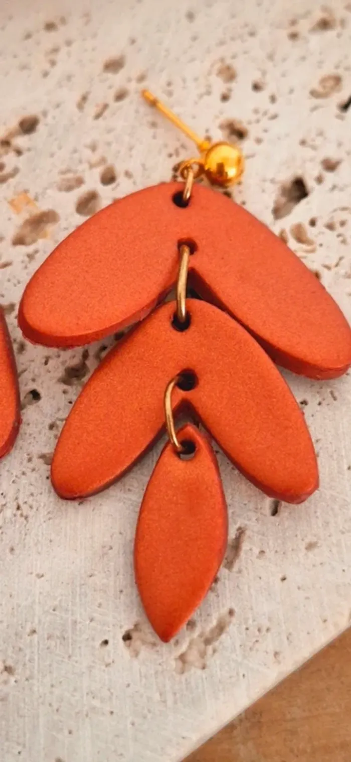 Brume Incandescente – Boucles d’oreilles pendantes – Création unique fait main - photo numéro 3