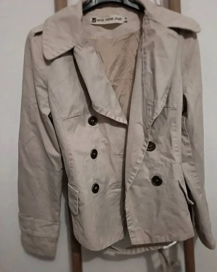 Veste trench saharienne beige