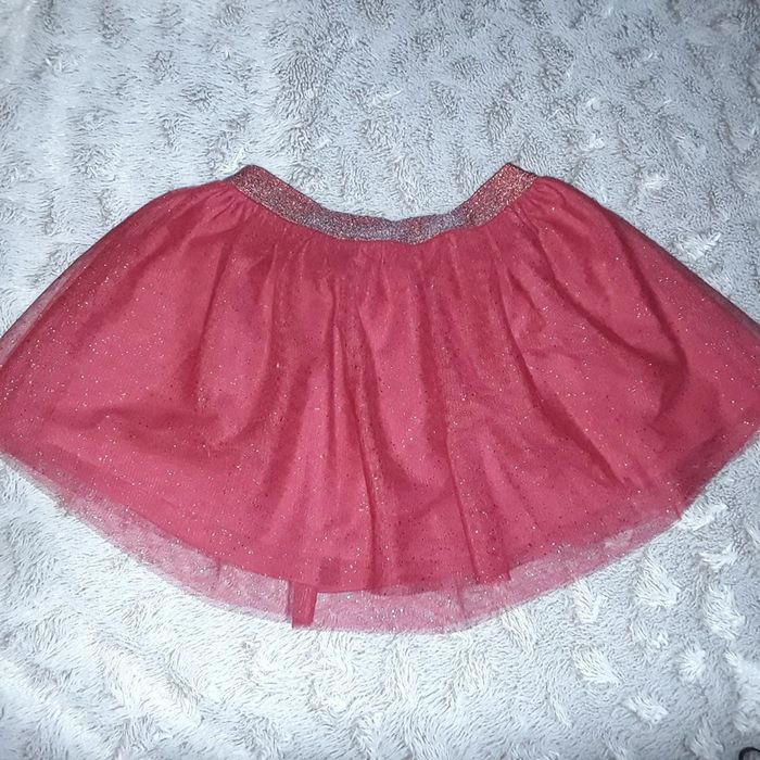 Jupe rouge paillette noël 4 ans - neuve