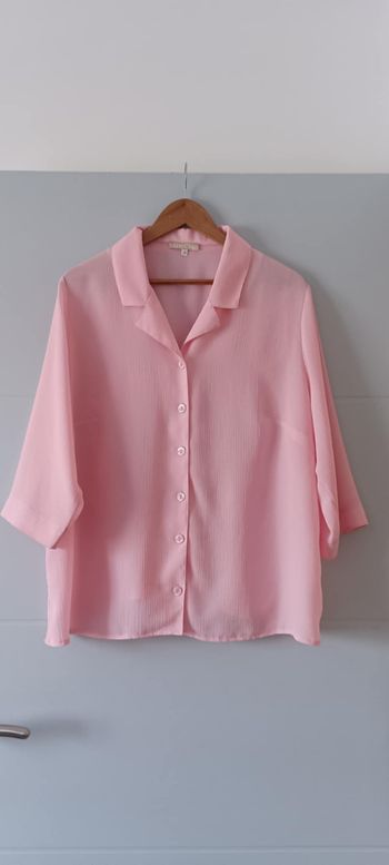 Blouse Chemise rose manches 3/4 "DAXON" Taille 52