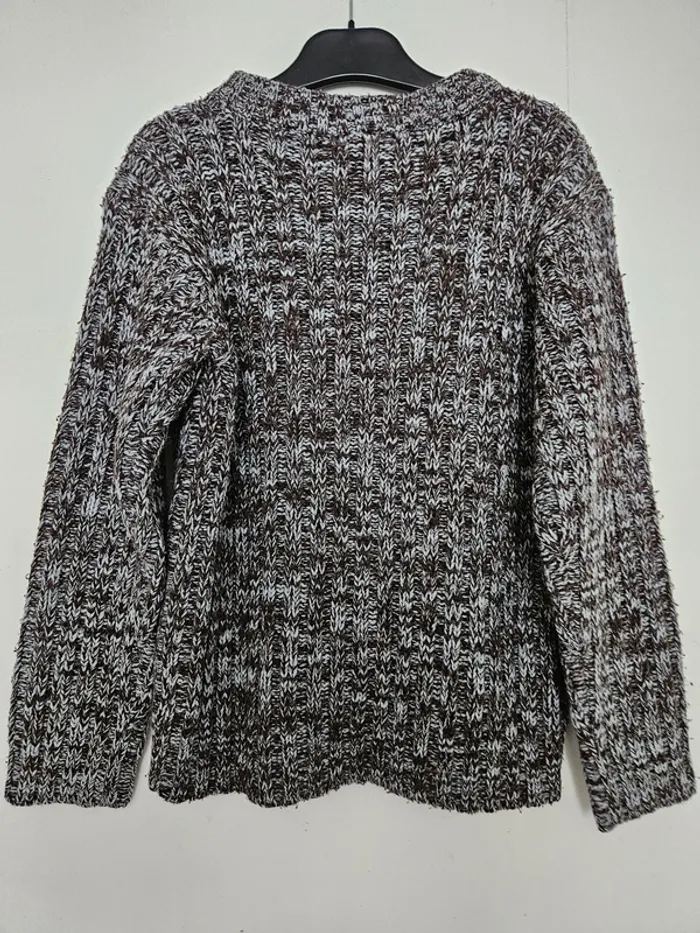 Pull chaud à mailles garçon - Taille 10 ans (138cm) - Tissaia - Chiné gris marron - photo numéro 5