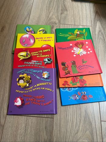 Lot de 8 livres de lecture enfant: qui/combien/ les animaux les plus…