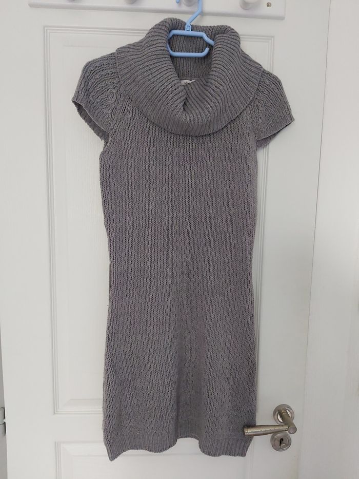 Robe pull gris col roulé