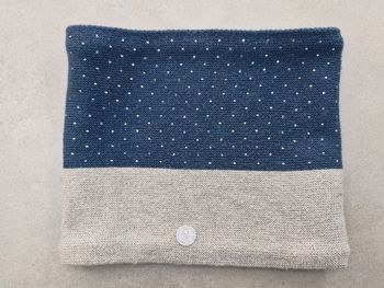 Tour de cou / snood fille bleu canard et gris irisé