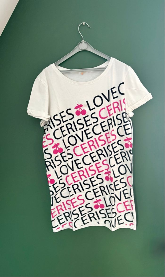👚 Tunique femme Le Temps des Cerises – taille S – blanche imprimée – TBE - photo numéro 3