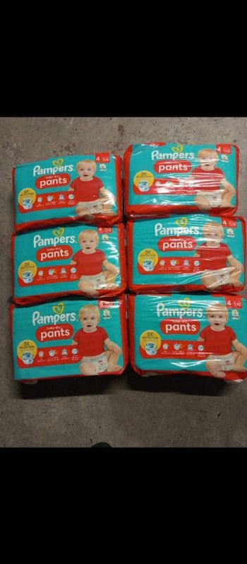 6 paquet de couche Pampers pants taille 4 a 64€