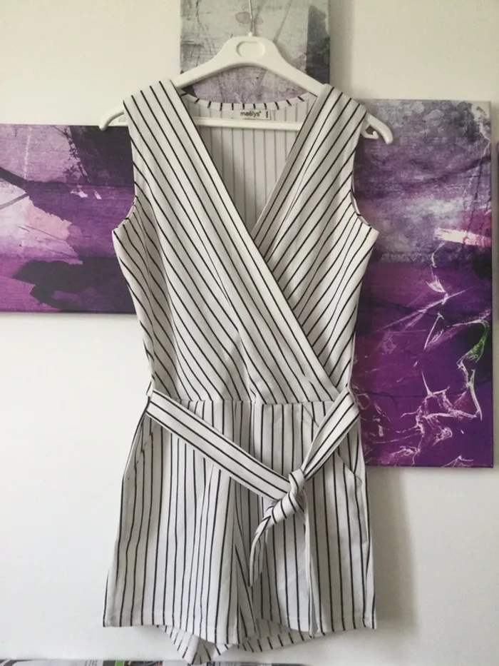 Combishort rayé taille xs