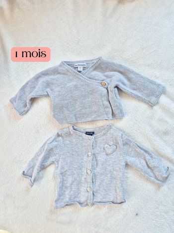 Lot 2 gilets 1 mois