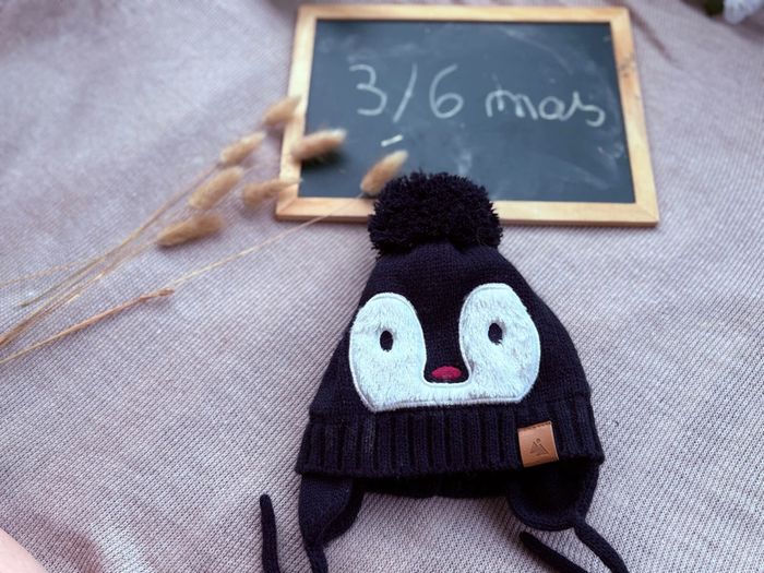 Bonnet pingouin 3 /6 mois tape à l’œil