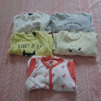 Lots de pyjamas manches longues bébé 1 mois 