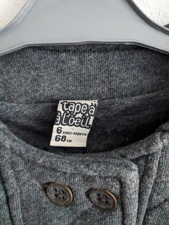 Veste grise tape à l'oeil 6 mois - photo numéro 2