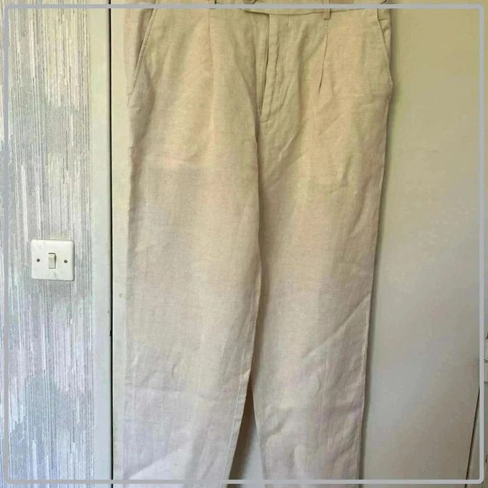 Pantalon en lin large urban kiabi taille 42 - photo numéro 3