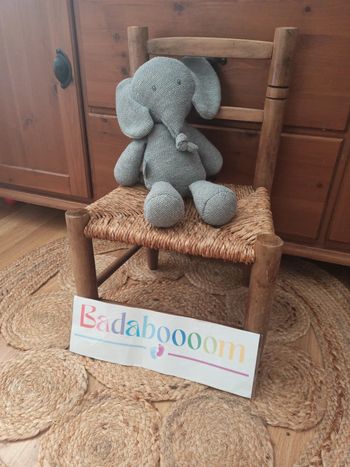 peluche éléphant tembo tricot nattou tbe