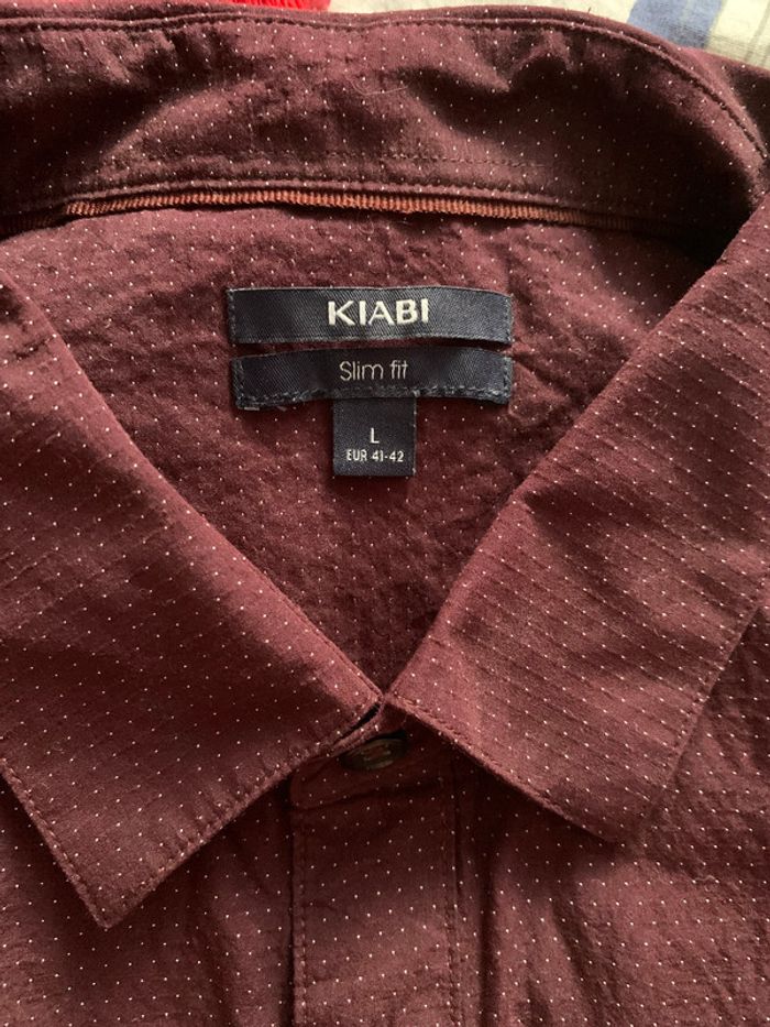 LOT de 2 chemises homme kiabi noire et lie de vin - photo numéro 3