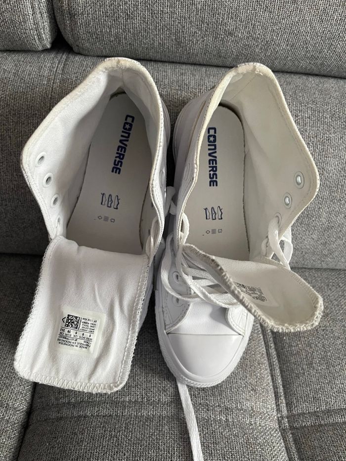Converse blanche cuir véritable 39 - photo numéro 7