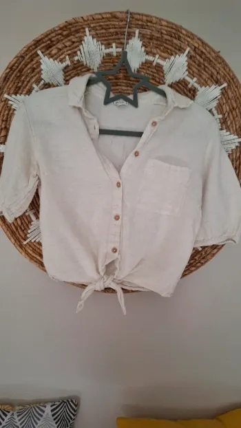 Chemise nouée lin coton