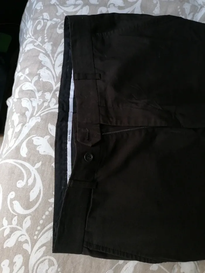 Pantalon Zara Man T40 brun très foncé Homme - photo numéro 2