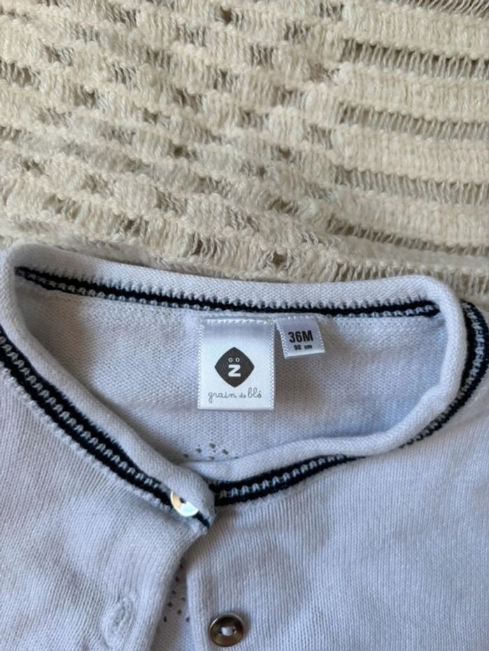 Cardigan blanc court 3 ans Grain de blé - photo numéro 3