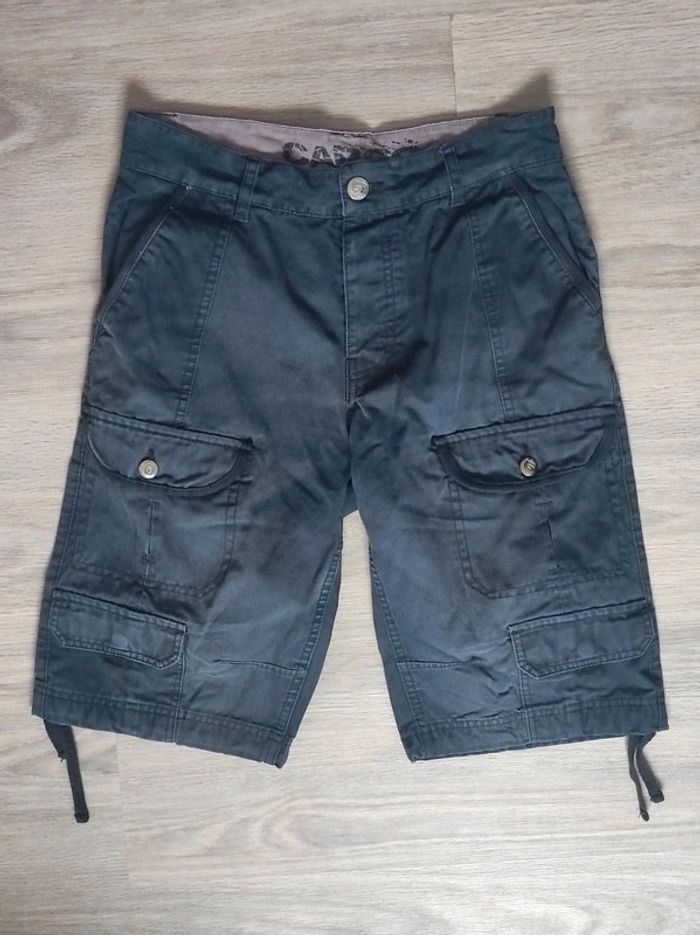 Short noir bleuté effet délavé / Cargo - 36/S à 38/M - photo numéro 5