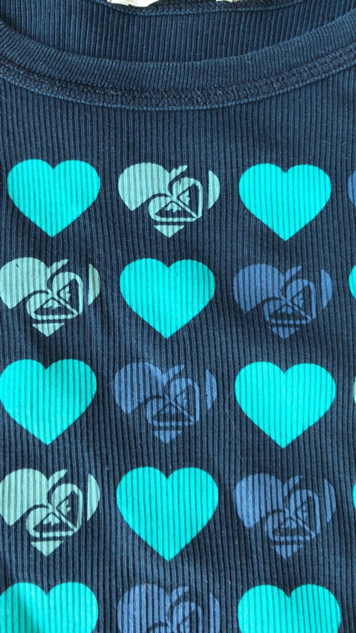 Roxy débardeur bleu marine avec cœur bleu turquoise - photo numéro 2
