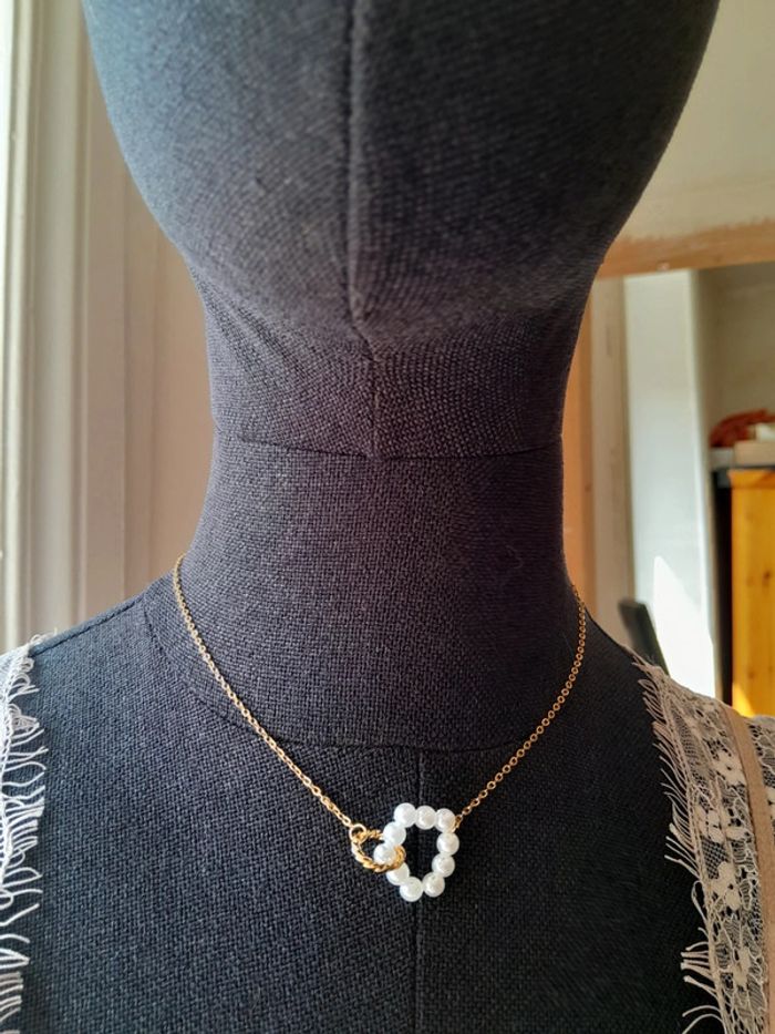 Collier chêne ra du cou acier inoxydable perles BEIGE - photo numéro 6