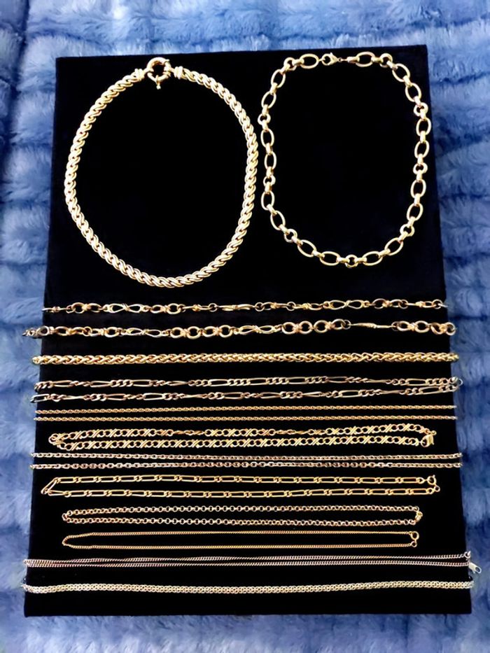 Lot de chaine en plaqué or vintage collier