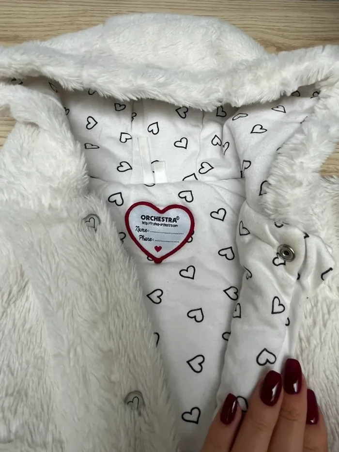 Manteau tout doux blanc 12 mois fille - photo numéro 2