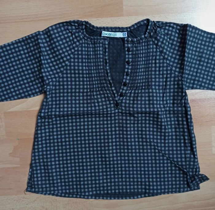 Chemise fleurie Liberty noir Okaïdi 3 ans - photo numéro 2