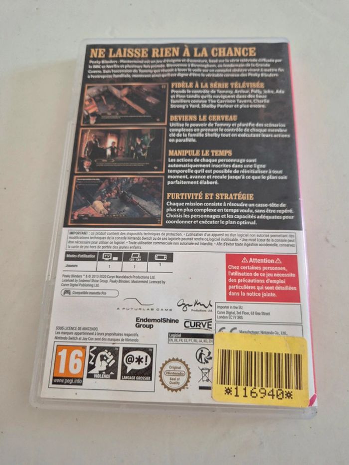 Peaky blinders mastermind nintendo switch - photo numéro 2