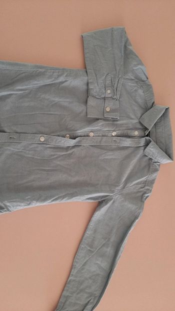 Chemise manches longues garçon bleu clair chiné 10 ans