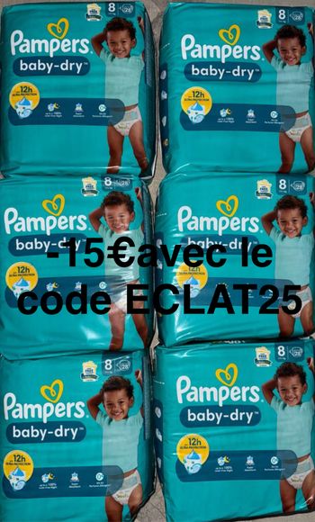 Six pack de couches Pampers taille 8 normal