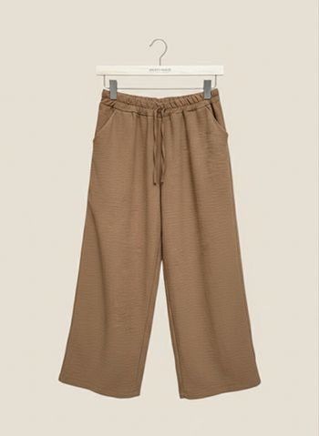 Pantalon marron fluide taille élastique – coupe large