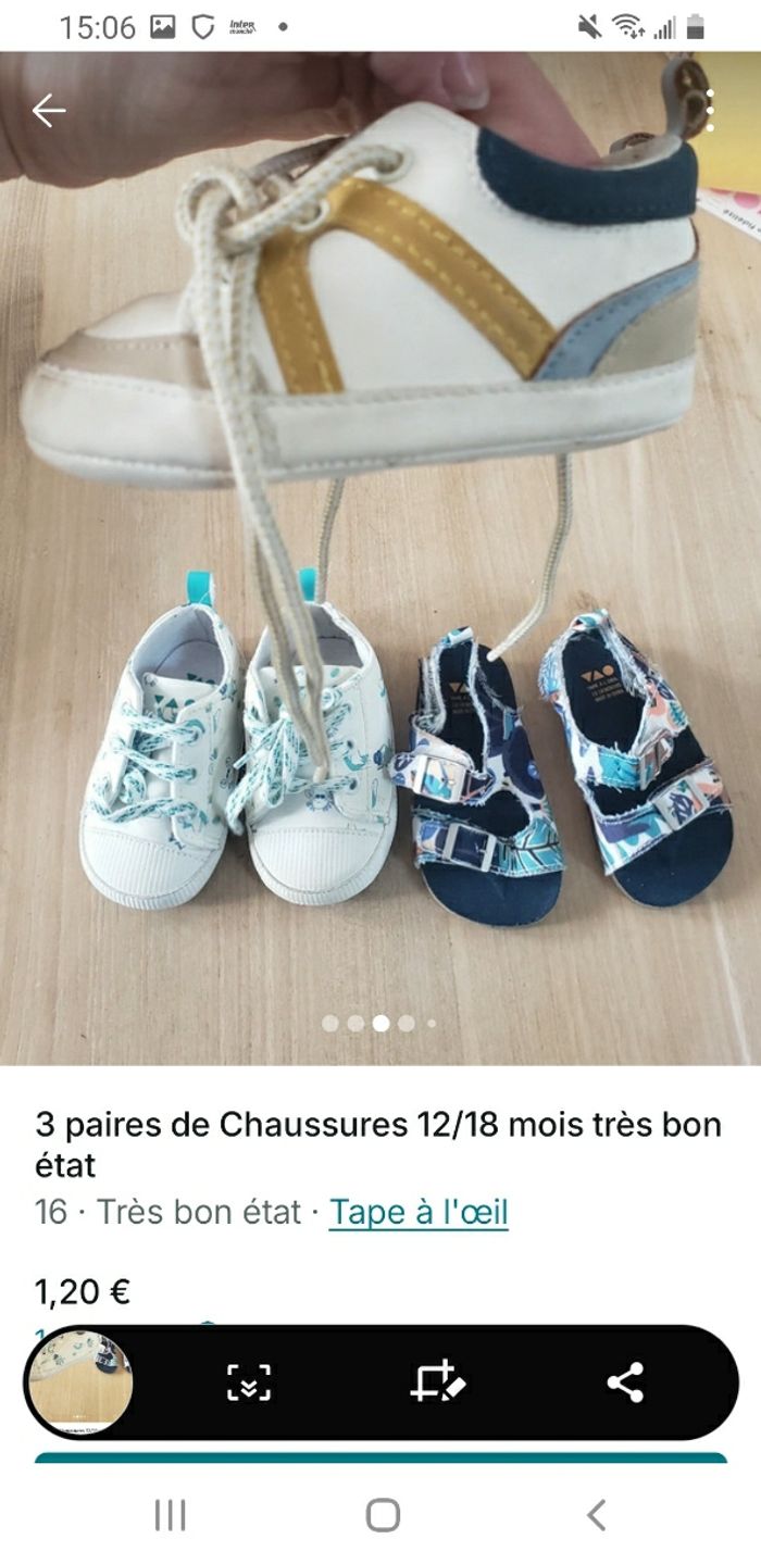 Lot 12 /18 mois chaussures très bon état - photo numéro 2