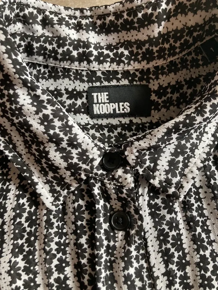 The kooples blouse chemisier femme noir blanc fleur taille 1 S femme - photo numéro 3