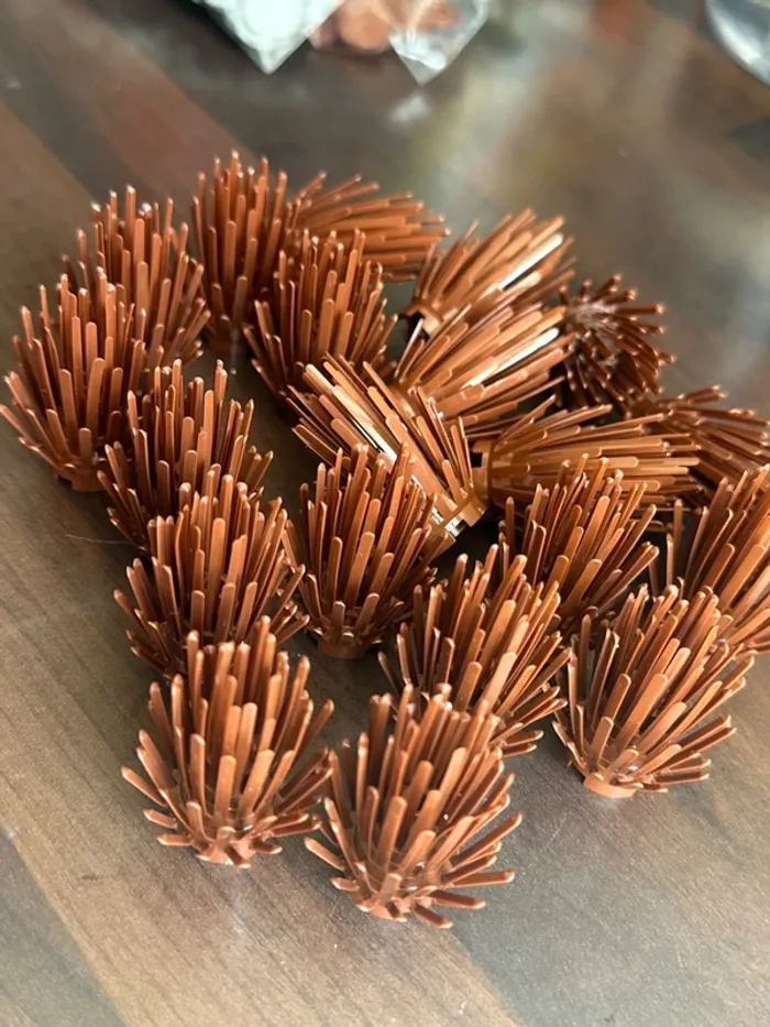20 buissons Lego, Plant Prickly Bush 2 x 2 × 4 ref 6064 Reddish Brown - photo numéro 2