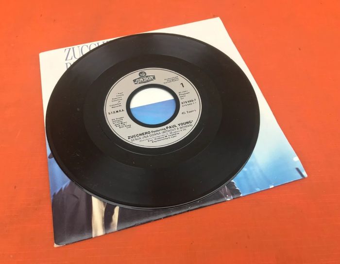 Vinyle 45 tours Zucchero/Paul Young Senza una donna  (1991) London Records 879 6687 - photo numéro 4