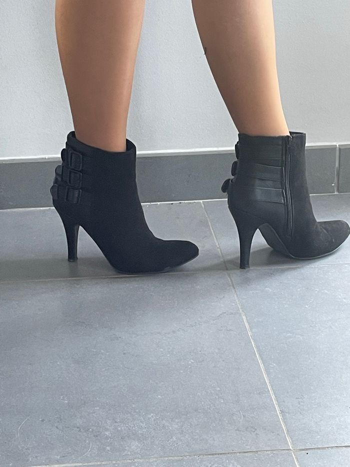 Bottines noires suédine femme hiver - photo numéro 3