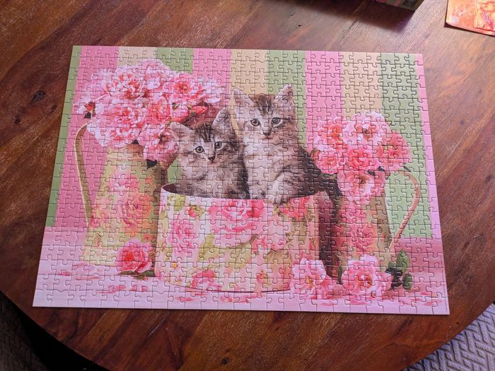 Magnifique puzzle Chatons & roses Educa 500 pièces - photo numéro 2