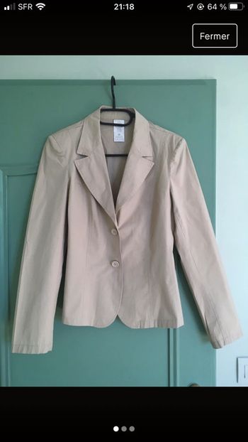 Veste tailleur été 36 crème