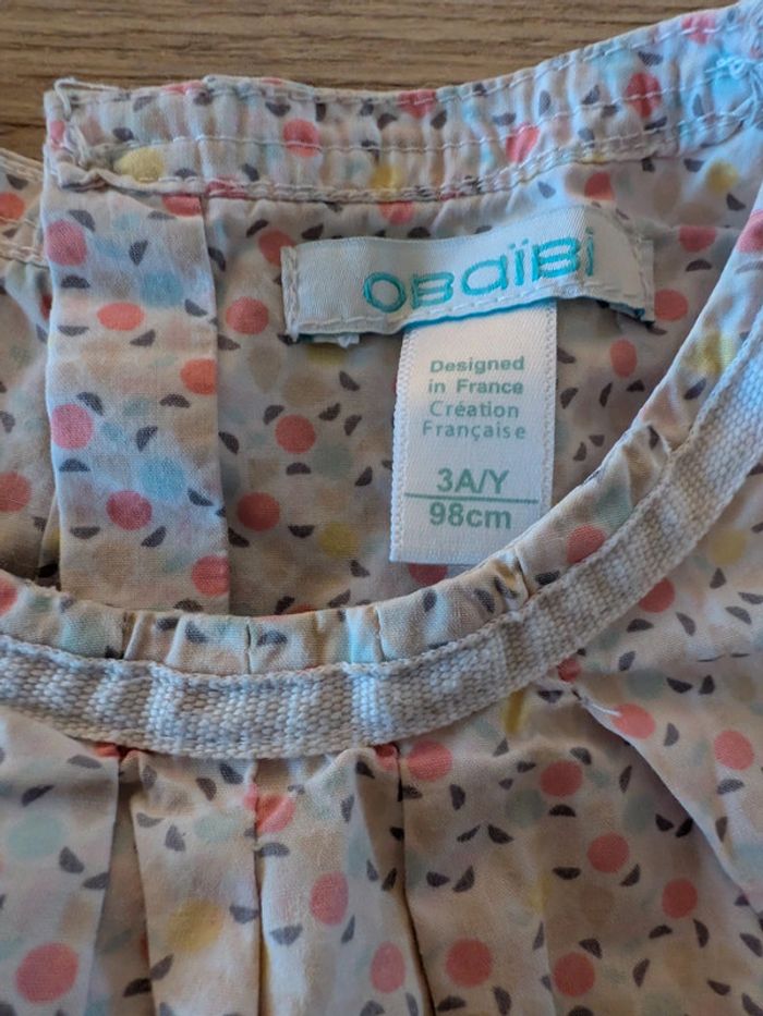 Blouse fleurie Okaïdi - Taille 3 ans - photo numéro 2