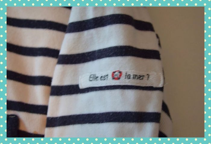 Gilet zippe Elle est où la Mer blanc et marine taille 12-18 mois / 80 cm - photo numéro 3