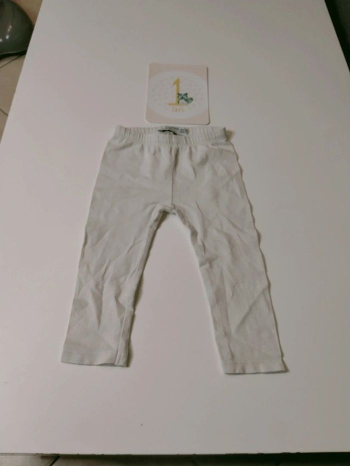 ensemble 12 mois – T-shirt rose & legging blanc - photo numéro 6