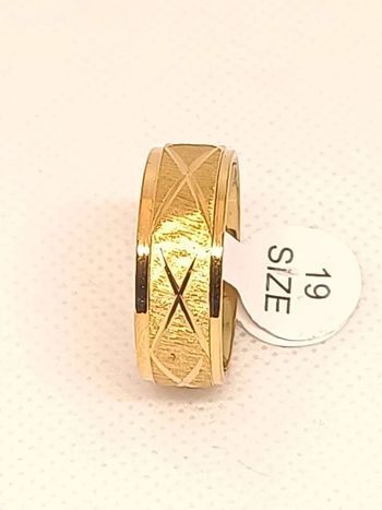 Bague anneau acier type alliance doré