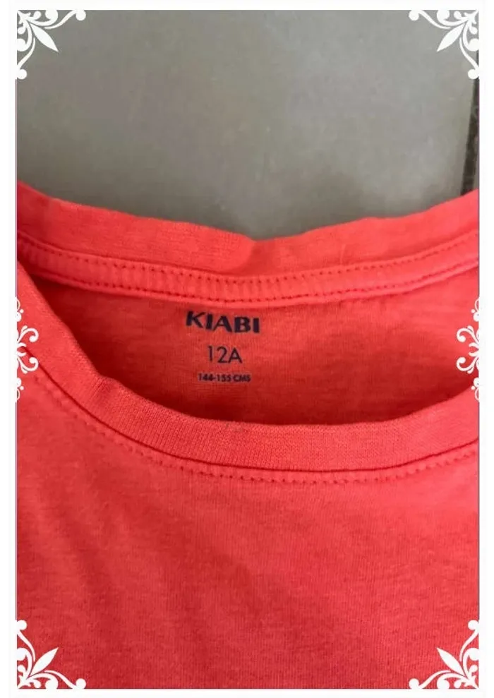 🍊 Pyjama fille 12 ans – Haut Kiabi brodé & short fait main 🌸 - photo numéro 5