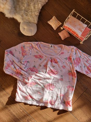 Pull fin à fleurs petit bateau 6ans
