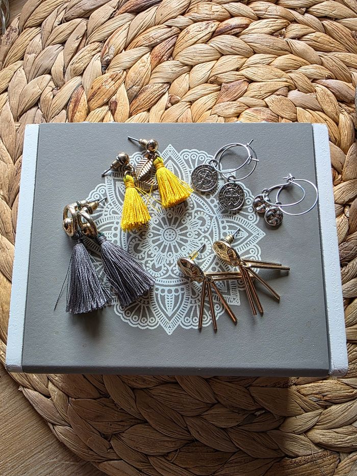 Lot de 5 paires de boucles d'oreilles fantaisie