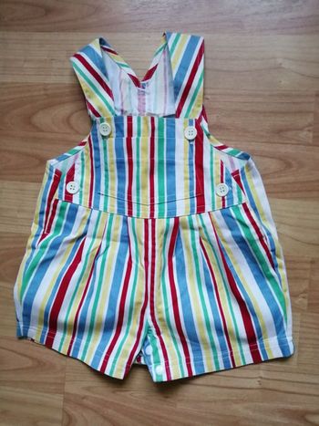 Salopette courte 6 mois rayée